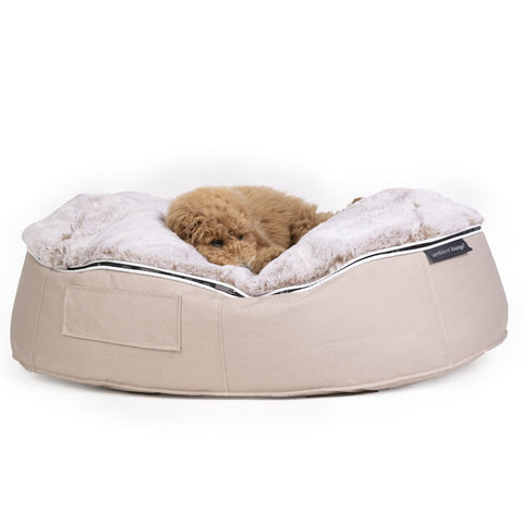 (L) Premium Indoor/Outdoor Dog Bed (Cappuccino)