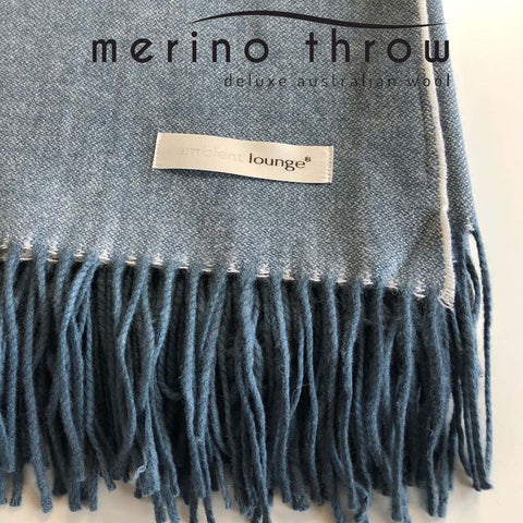 Thow - Australian Wool Throw - Blue Mist