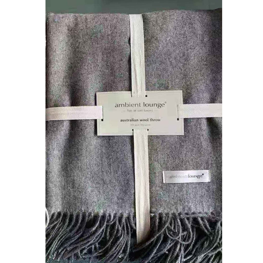 Throw Australian Wool Throw Deep Grey Ambient Lounge® USA