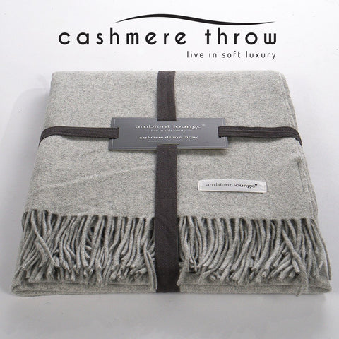 Throw - Cashmere Deluxe Throw - Light Grey