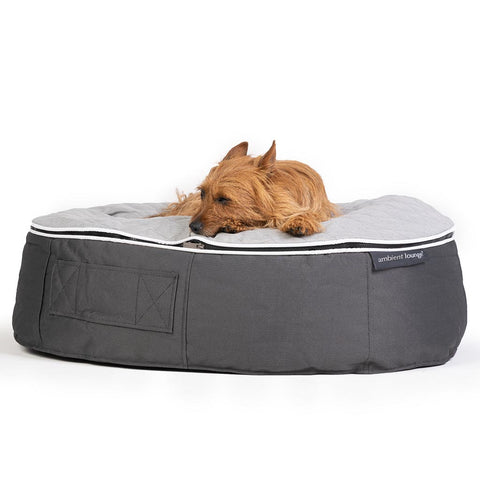 (M) Premium ThermoQuilt Dog Bed (grey)
