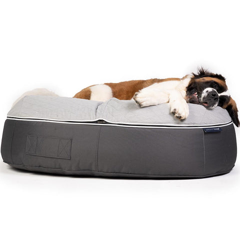 (XXL) Premium ThermoQuilt Dog Bed (grey)