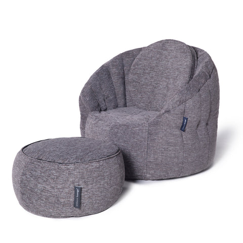 Wing Ottoman - Luscious Grey